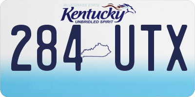 KY license plate 284UTX
