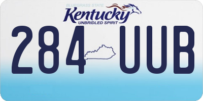 KY license plate 284UUB