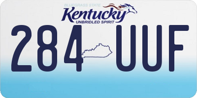 KY license plate 284UUF