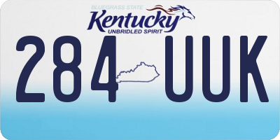 KY license plate 284UUK