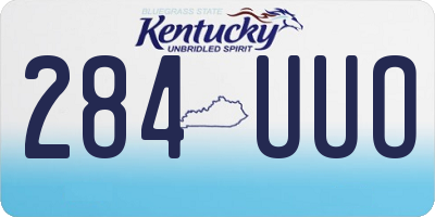 KY license plate 284UUO