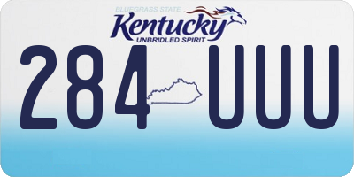 KY license plate 284UUU