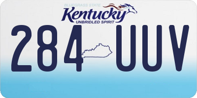 KY license plate 284UUV