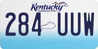 KY license plate 284UUW