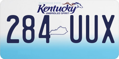 KY license plate 284UUX