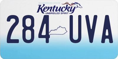 KY license plate 284UVA