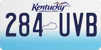 KY license plate 284UVB