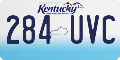 KY license plate 284UVC