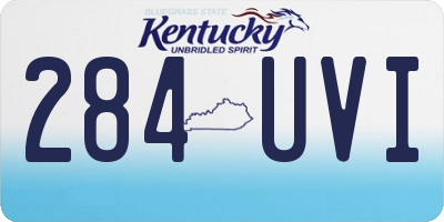 KY license plate 284UVI