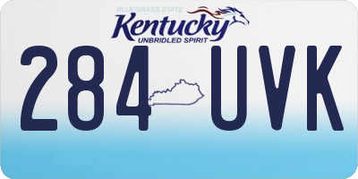 KY license plate 284UVK