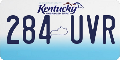 KY license plate 284UVR