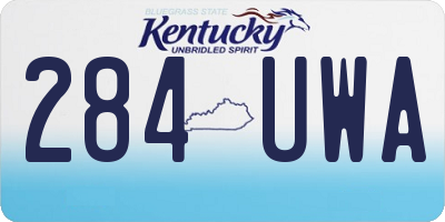 KY license plate 284UWA