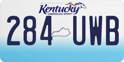 KY license plate 284UWB