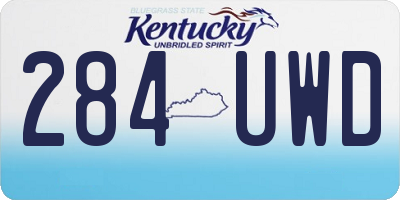 KY license plate 284UWD