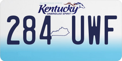 KY license plate 284UWF