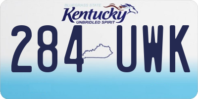 KY license plate 284UWK