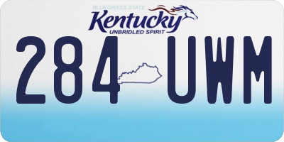 KY license plate 284UWM