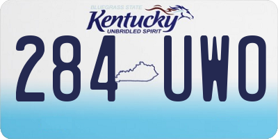 KY license plate 284UWO