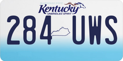 KY license plate 284UWS