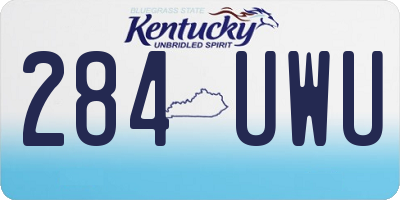 KY license plate 284UWU