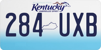 KY license plate 284UXB