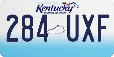 KY license plate 284UXF