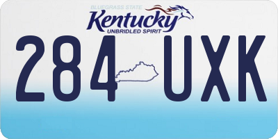 KY license plate 284UXK