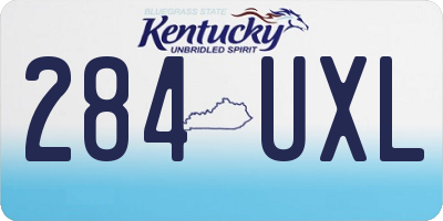 KY license plate 284UXL