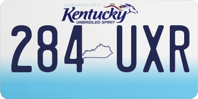 KY license plate 284UXR