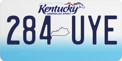 KY license plate 284UYE