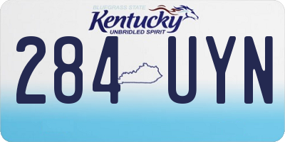 KY license plate 284UYN
