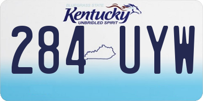 KY license plate 284UYW