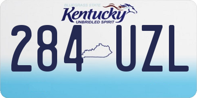 KY license plate 284UZL