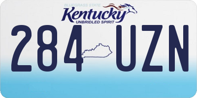 KY license plate 284UZN