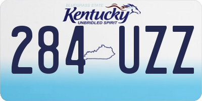KY license plate 284UZZ