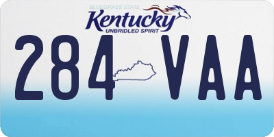 KY license plate 284VAA