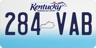 KY license plate 284VAB