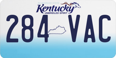 KY license plate 284VAC