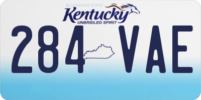 KY license plate 284VAE