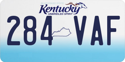 KY license plate 284VAF