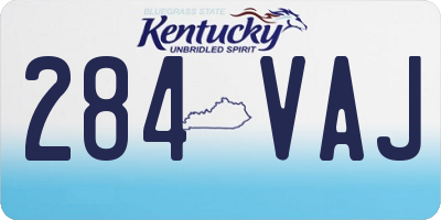 KY license plate 284VAJ
