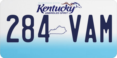 KY license plate 284VAM