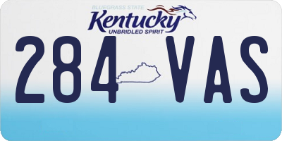 KY license plate 284VAS