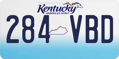 KY license plate 284VBD