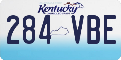 KY license plate 284VBE