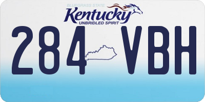 KY license plate 284VBH