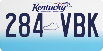 KY license plate 284VBK