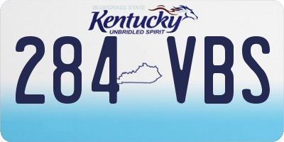 KY license plate 284VBS