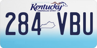 KY license plate 284VBU