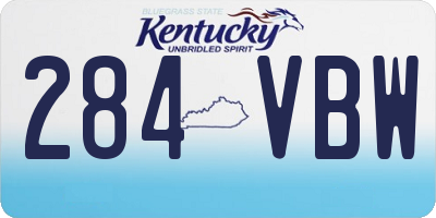 KY license plate 284VBW